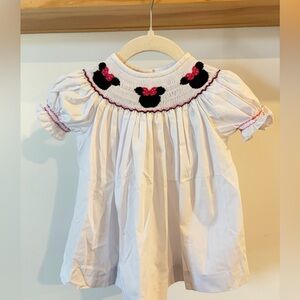 Smocked Minnie Mouse Bishop Dress — 2T